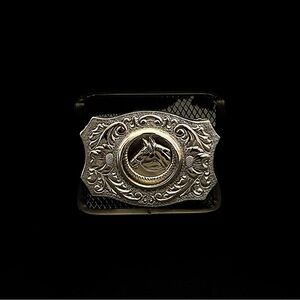 Vintage Horse Head Western Belt Buckle | Chambers Belt Co. Silver